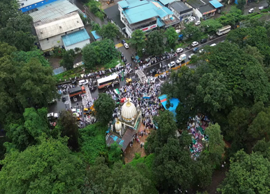 Aerial View of Eid Milad-un-Nabi Procession in Khopoli, Maharashtra