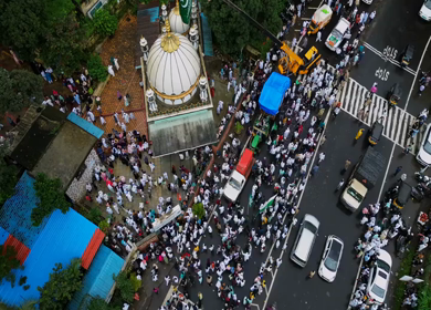 Aerial View of Eid Milad-un-Nabi Procession in Khopoli, Maharashtra