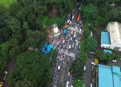 Aerial View of Eid Milad-un-Nabi Procession in Khopoli, Maharashtra