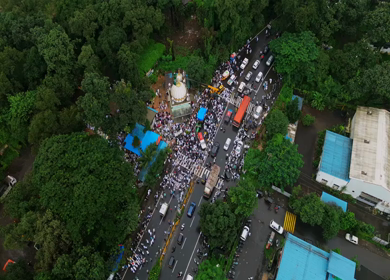 Aerial View of Eid Milad-un-Nabi Procession in Khopoli, Maharashtra
