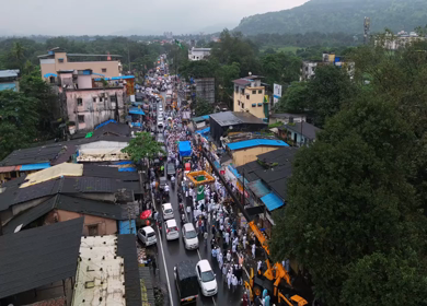 Aerial View of Eid Milad-un-Nabi Procession in Khopoli, Maharashtra
