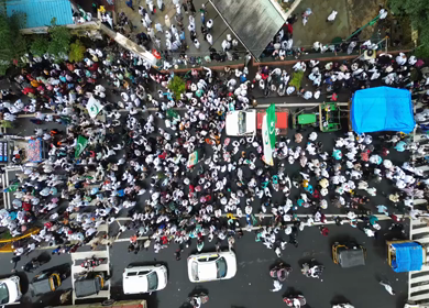 Aerial View of Eid Milad-un-Nabi Procession in Khopoli, Maharashtra