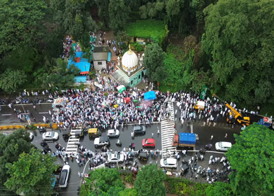 Aerial View of Eid Milad-un-Nabi Procession in Khopoli, Maharashtra