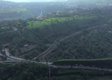 Aerial View of Expressway and Mountain Landscape in Khandala Maharashtra