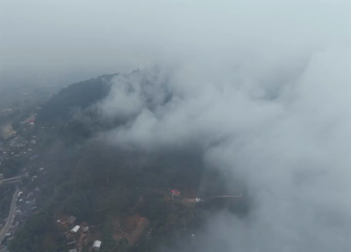 Aerial View of Fog Covered Hills in Aalo Arunachal Pradesh India