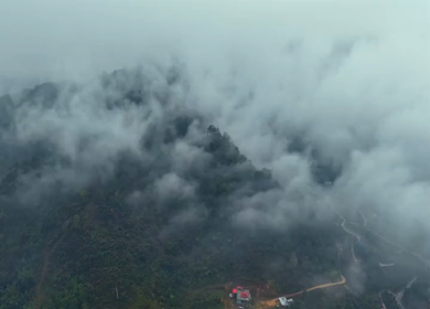 Aerial View of Fog Covered Hills in Aalo Arunachal Pradesh India