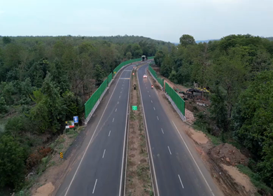 Aerial View of Forest Road Near Bhopal Madhya Pradesh India