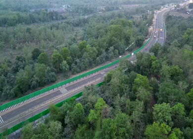 Aerial View of Forest Road Near Bhopal Madhya Pradesh India