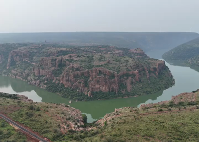 Aerial View of Gandikota Canyon and Pennar River in Andhra Pradesh India