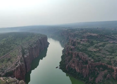 Aerial View of Gandikota Canyon and Pennar River in Andhra Pradesh India