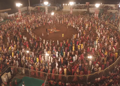 Aerial View of Garba Celebration in Bhopal, Madhya Pradesh, India