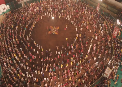 Aerial View of Garba Celebration in Bhopal, Madhya Pradesh, India