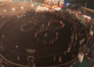 Aerial View of Garba Celebration in Bhopal, Madhya Pradesh, India