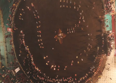 Aerial View of Garba Celebration in Bhopal, Madhya Pradesh, India