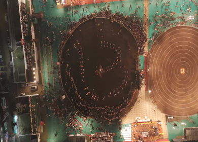 Aerial View of Garba Celebration in Bhopal, Madhya Pradesh, India