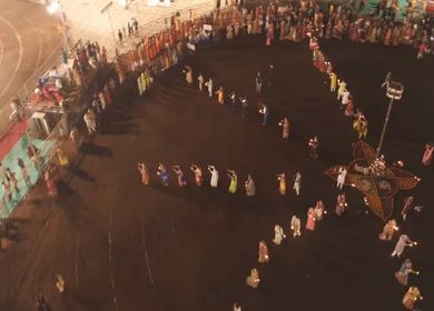 Aerial View of Garba Celebration in Bhopal, Madhya Pradesh, India