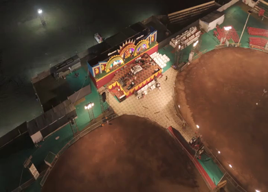 Aerial View of Garba Ground Preparation in Bhopal, India