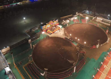 Aerial View of Garba Ground Preparation in Bhopal, India