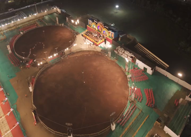 Aerial View of Garba Ground Preparation in Bhopal, India