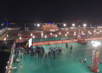 Aerial View of Garba Ground Preparation in Bhopal, India
