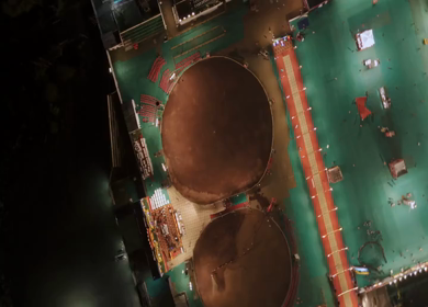 Aerial View of Garba Ground Preparation in Bhopal, India