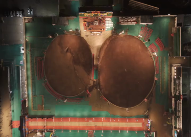 Aerial View of Garba Ground Preparation in Bhopal, India