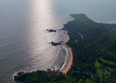 Aerial View of Gokarna Beach and Arabian Sea, Karnataka