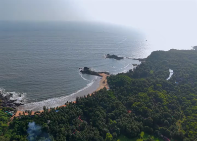 Aerial View of Gokarna Beach and Arabian Sea, Karnataka