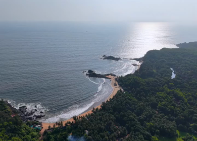 Aerial View of Gokarna Beach and Arabian Sea, Karnataka
