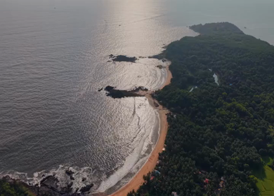 Aerial View of Gokarna Beach and Arabian Sea, Karnataka