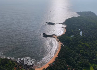 Aerial View of Gokarna Beach and Arabian Sea, Karnataka