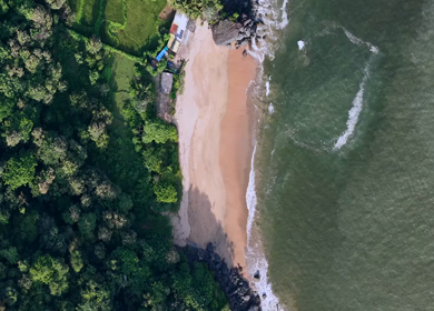Aerial View of Gokarna Beach and Arabian Sea, Karnataka