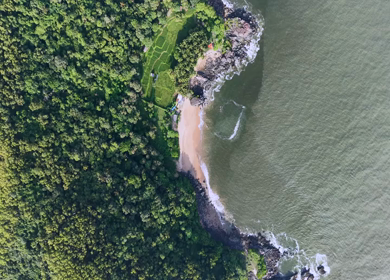 Aerial View of Gokarna Beach and Arabian Sea, Karnataka