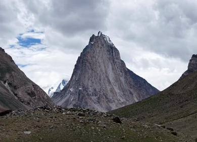 Aerial View of Gombo Rongjon Peak and Glacial River Valley in Zanskar, Ladakh