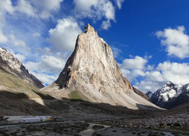Aerial View of Gombo Rongjon Peak and Glacial River Valley in Zanskar, Ladakh