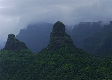 Aerial View of Gorakhgad Fort and Twin Peaks in Murbad Maharashtra