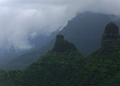 Aerial View of Gorakhgad Fort and Twin Peaks in Murbad Maharashtra
