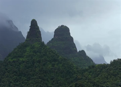 Aerial View of Gorakhgad Fort and Twin Peaks in Murbad Maharashtra