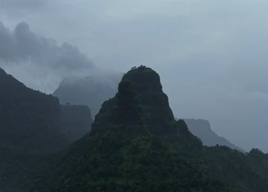Aerial View of Gorakhgad Fort and Twin Peaks in Murbad Maharashtra