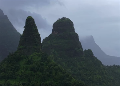 Aerial View of Gorakhgad Fort and Twin Peaks in Murbad Maharashtra