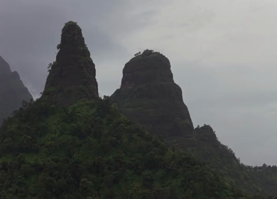 Aerial View of Gorakhgad Fort and Twin Peaks in Murbad Maharashtra