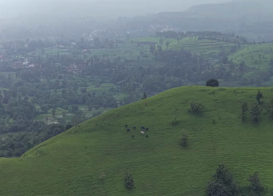 Aerial View of Gudhe Panchgani Plateau and Sahyadri Hills Sangli Maharashtra