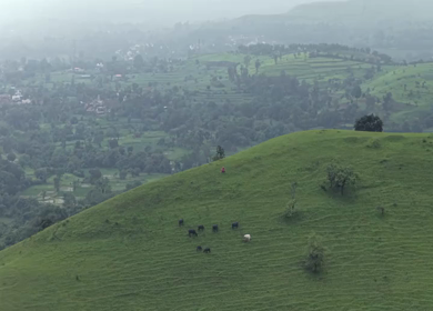 Aerial View of Gudhe Panchgani Plateau and Sahyadri Hills Sangli Maharashtra