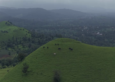 Aerial View of Gudhe Panchgani Plateau and Sahyadri Hills Sangli Maharashtra
