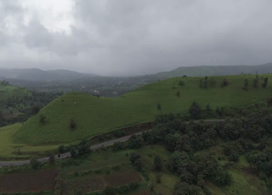 Aerial View of Gudhe Panchgani Plateau and Sahyadri Hills Sangli Maharashtra
