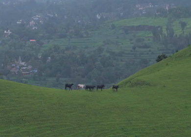 Aerial View of Gudhe Panchgani Plateau and Sahyadri Hills Sangli Maharashtra