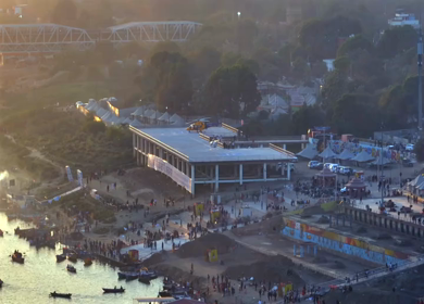 Aerial View of Helicopter at Maha Kumbh Mela 2025, Prayagraj Uttar Pradesh