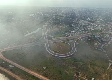 Aerial View of Highway Infrastructure in Cuttack, Odisha, India