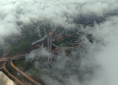 Aerial View of Highway Infrastructure in Cuttack, Odisha, India