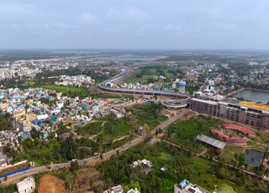 Aerial View of Highway Infrastructure in Cuttack, Odisha, India